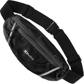 3DActive Running Belt PRO Waist Pack, Water Resistant Runners Belt, Workout Fanny Pack, Ultra-Lightweight, Adjustable, Reflective Running Pouch for Exercise, iPhone, Android and Accessories (Magenta)