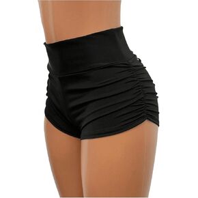WDIRARA Women's High Waisted Butt Lifting Shorts Workout Ruched Biker Running Shorts
