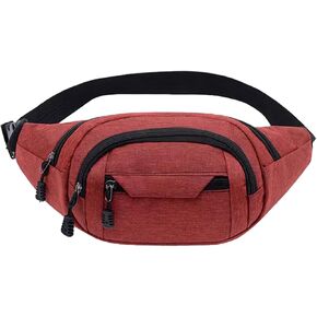 Belt Bag for Women Men, Water-Resistant Crossbody Fanny Pack with 4 Pockets, Fashion Waist Bum Bag Packs with Adjustable Strap for Running Yoga Hiking Workout Black