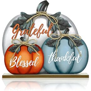 Fall Wooden Signs Autumn Pumpkin Tabletop Decoration Signs 11 Inch for Home Rustic Farmhouse Living Room Harvest Day Thanksgiving Home Decorations
