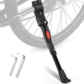 Coret Bike Bicycle Kickstands for 22-27 Inch, 700C Road Bike,BMX,Adjustable Aluminium Alloy Bicycle Side Back Rack Support Stand (Black)