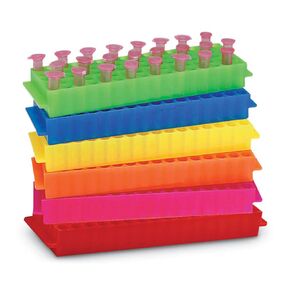 Heathrow Scientific HS29025B 80-Well Microtube Rack, Blue (Pack of 5), Fluid_Ounces, Degree C, Polypropylene, (Pack of 5)