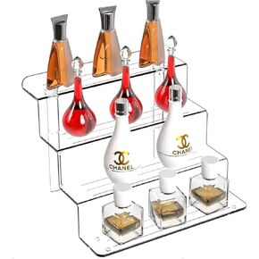 Acrylic Risers Display Stands,4 Tier Food Display Risers For Party and Cupcake Stand,Clear Perfume Holder Organizer and Plastic Shelf for Desk Lego Funko Stands and Dessert Table Set Shelves,Pack of 1