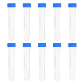PATIKIL 10ML Plastic Centrifuge Tubes, 20 Pcs Round Bottom Centrifuge Tube with Blue Screw Caps and Graduated Marks Writing Area for Laboratory Liquid