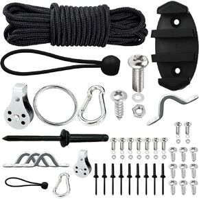 طقم عربة مرساة كاياك مع مربط حبل وحبل نايلون وإبزيم حبل بكرة، نظام ثبات مرساة لقوارب الكاياك in Kuwait