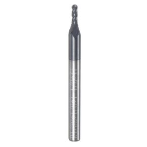 uxcell Ball Nose End Mill CNC Router Bit, 1/32" Radius 1/8" Shank Solid Carbide TiAlN Coated Upcut Spiral 4 Flutes Cutter Milling Tool, 1/16" Dia 1-1/2" Total Length