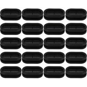 Mxfans 20Pieces 13 x 27mm Double-Sided Hole Oval Rubber Grommets Assortment for Wire Cable Wire