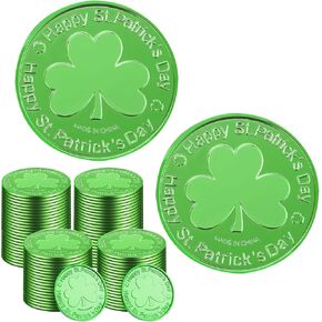 100 Pieces Pirate Gold Coins Set - Plastic Play Fake Golden Coin Bulk for Kids, Pirate Themed Treasure Hunt Toys Party Favors, St. Patrick's Day Decorations