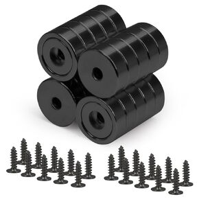 Cup Magnets(2024 New), Screw in Magnets Neodymium, 0.63" Countersunk Magnet for Kitchen, Door, Mounting, Cabinet - 10 Pack
