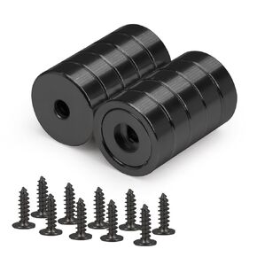 Cup Magnets(2024 New), Screw in Magnets Neodymium, 0.63" Countersunk Magnet for Kitchen, Door, Mounting, Cabinet - 10 Pack