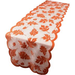 Fall Table Runner, Thanksgiving Table Runner, Lace Table Runner Fall Decor Thanksgiving Table Decorations Table Runners 72 Inches Long with Maple Leaf for Dinner Table Decor Indoor Outdoor Home Party