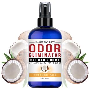 Majestic Pet Pet Bed & Pet Odor Eliminator for Home 8 FI Oz – Dog or Cat Urine Odor Eliminator- Pet Odor Eliminator for Carpet anywhere your Pet Frequents – Dog Deodorizing Spray Coconut Milk Scent
