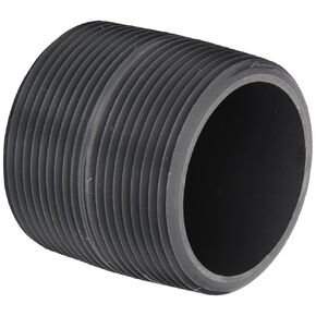 Spears 88 Series PVC Pipe Fitting, Close Nipple, Schedule 80, Gray, 2" NPT Male, 2" Length