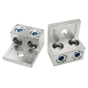 2/0" Dual Aluminum Ground Lug Dual Rated Double Wire Mechanical Lug Double Barrel Aluminum Mechanical Lug-2PCS