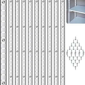 10 Pcs 39 Inch Shelf Pilaster Metal Mortise Mount Pilaster Strip Adjustable Shelf Standards for Wall Shelving System Closet Organization Storage (Silver)