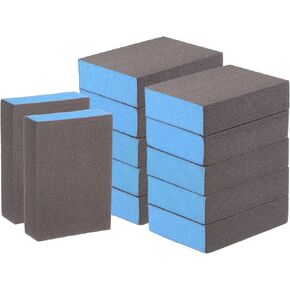 HARFINGTON 12pcs Sanding Sponge Blocks 1200-1500 Grits Block 100x70x25mm, Brown&Blue