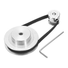 uxcell GT-2 Synchronous Wheel 20&60 Teeth 5mm Bore, Aluminum Alloy Timing Pulley Wheel with 1Pcs Length 200mm Width 6mm Belt for 3D Printer, CNC Machine (20-60T-5B-6)