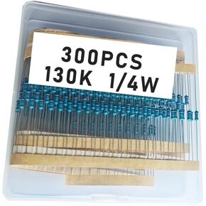 130k 1/4W, 130k 1/4W, 130k ohm, 130k 1/4W, 130kresistor, 130k ohm resistor, 130k ohm Metal resistor, 130k Metal Film resistors 1/4w(0.25w) 1% tolerance 0.01 MF Metal Film Fixed Resistor 300 pcs