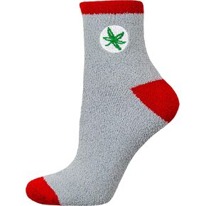 Ohio State Buckeye Leaf Fuzzy Socks