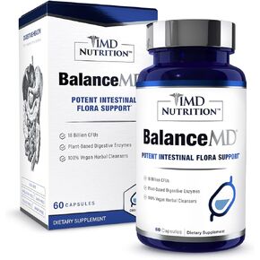 1MD Nutrition BalanceMD Vaginal Probiotics | Oregano & Caprylic Acid with Lactobacillus & Digestive Enzymes | Promotes Intestinal Flora Balance | 60 Capsules