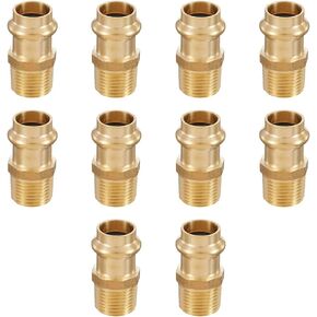 (Pack of 10) EFIELD Press Brass Adapter, 3/4-Inch Press Fit x 3/4-inch Female NPT Brass Adapter, Full Port