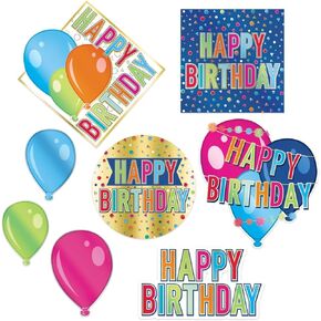 Beistle Foil Happy Birthday Cutouts