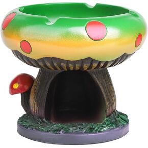 Premium Mushroom Decor Statue Ring Holder Key Tray, Unique and Aesthetic Sculpture for Home Table Bedroom Shelf Use, Perfect Mother's Day Father's Day Gift (Small Green)