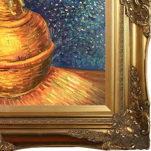 La Pastiche OverstockArt تاج إمبراطوري فريتيلاري في مزهرية نحاسية من جوخ مرسومة يدويًا زيت على قماش مع إطار ذهبي فرساي، 13.5 بوصة × 11.5 بوصة، متعدد الألوان in Kuwait