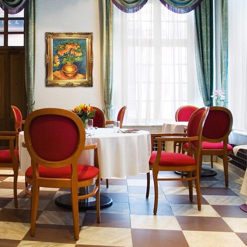 La Pastiche OverstockArt تاج إمبراطوري فريتيلاري في مزهرية نحاسية من جوخ مرسومة يدويًا زيت على قماش مع إطار ذهبي فرساي، 13.5 بوصة × 11.5 بوصة، متعدد الألوان in Kuwait