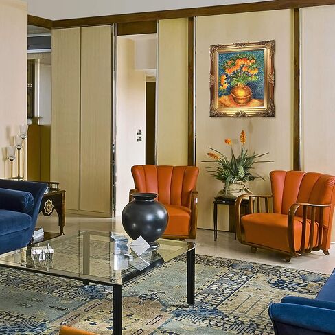 La Pastiche OverstockArt تاج إمبراطوري فريتيلاري في مزهرية نحاسية من جوخ مرسومة يدويًا زيت على قماش مع إطار ذهبي فرساي، 13.5 بوصة × 11.5 بوصة، متعدد الألوان in Kuwait