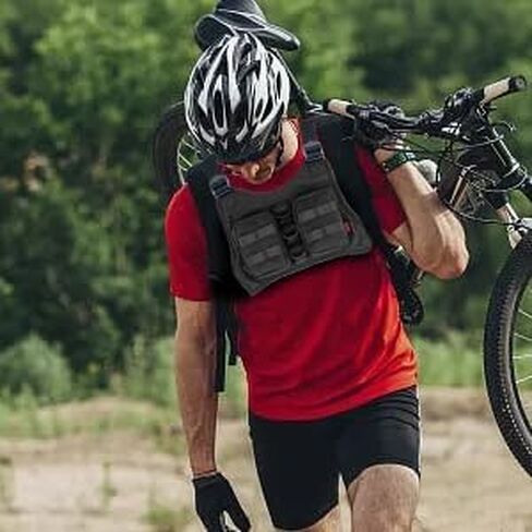 Running Vest Running Lightweight Chest Pack, Water Resistant Running Gear Chest Bag with Phone Holder Tactical Vest Pouch for Sport (Black) in Saudi Arabia