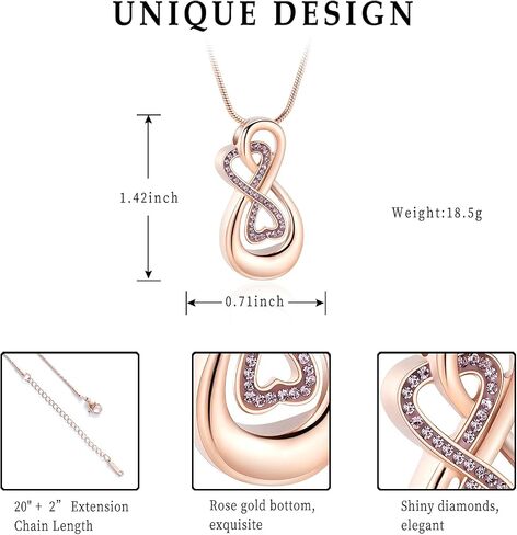 Infinity Love Urn Pendant Stainless Steel Snake Chain Cremation Jewelry for Ashes for Woman Free Filling Tools Include in Saudi Arabia