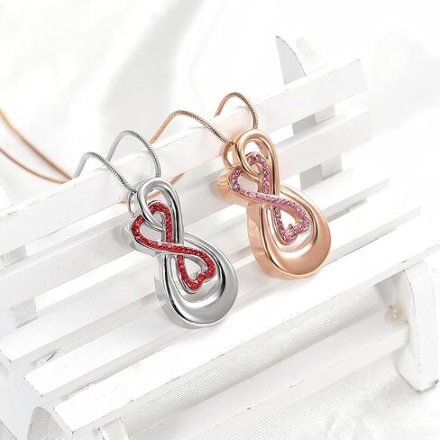 Infinity Love Urn Pendant Stainless Steel Snake Chain Cremation Jewelry for Ashes for Woman Free Filling Tools Include in Saudi Arabia