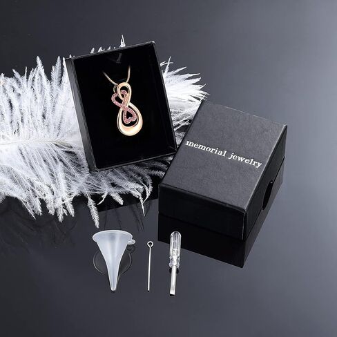 Infinity Love Urn Pendant Stainless Steel Snake Chain Cremation Jewelry for Ashes for Woman Free Filling Tools Include in Saudi Arabia