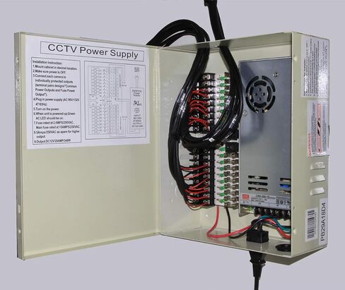 صندوق إمداد الطاقة الموزع 18 قناة 20 أمبير 24 فولت تيار متردد CCTV لكاميرات الأمان ومسجلات الفيديو الرقمية ومسجلات UL in Kuwait