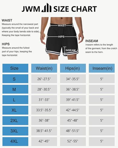 JWM Men's 5" Gym Shorts - Running Short with Zip Pockets Workout Althetic Tennis Pickleball Lounge Mesh Lightweight Quick Dry in Saudi Arabia