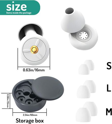 Smilelife Ear Plugs for Sleeping, Soft Silicone Reusable Noise Cancelling Earbuds for Focus, Sleep, Concerts, Swimming, Sound Reduction 25db-30db (White) in Saudi Arabia