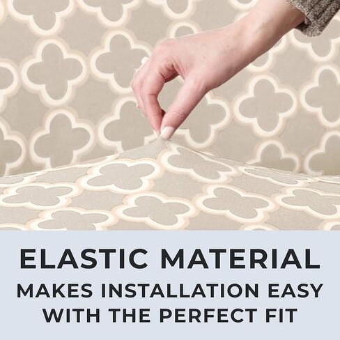 غطاء كرسي ذو ذراع مطاطي من القطيفة المخملية. واقي أثاث الكرسي المخملي، ناعم مضاد للانزلاق، عالي التمدد (كرسي، رمادي حمامة برية - ندفة الثلج) in Kuwait