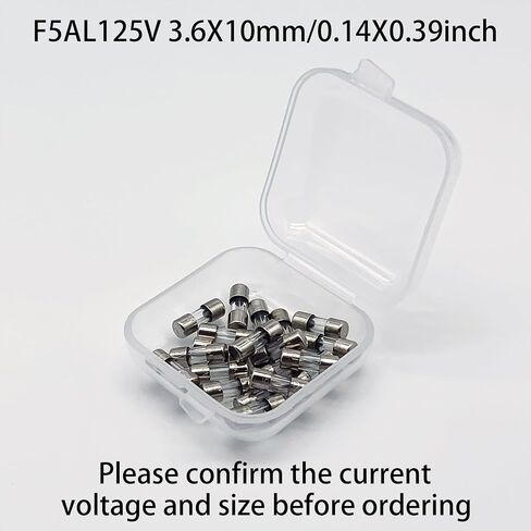 Mini Fuse F5AL125V 3.6x10mm 5A 5amp 125V 0.14x0.39 Inch Pack of 20 Fast-Blow Glass Fuses Replacement for Outdoor Light String Xmas Lights Fan in Saudi Arabia