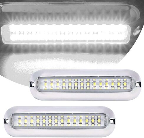 pair of 42 underwater blue led light (84 led) transom led light 12 volt in stainless steel for marine, boat, vr, camper, pontoon, trailer, pool, spa and much more… in Saudi Arabia