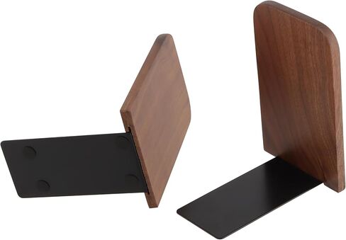 JEUIHAU 4 قطع من نهايات كتب الجوز، سدادة كتب خشبية غير قابلة للانزلاق للمنزل، تنظيم الكتب المدرسية والمكتبية in Kuwait