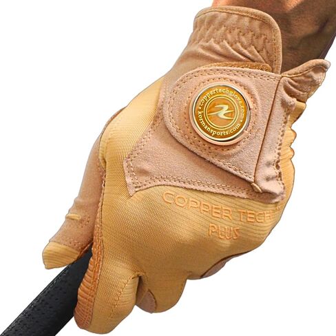 Copper Tech Men's Golf Gloves - Optimal Wrist Support with Copper Infused Thread - 100% AAA Synthetic Tacky Leather - Perfect for Summer & Fall Golfing - Golf Gloves Men (Hand Orientation: Both Hand) in Kuwait