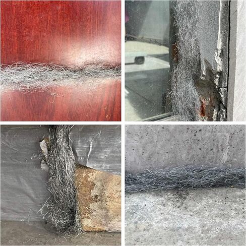 نسيج حشو من الصوف الفولاذي بطول 78 قدمًا، مانع فجوات من القماش من خليط الصوف الفولاذي لفتحات تشققات الجدران وفتحات التهوية في مرآب حديقة المنزل (6 لفات) in Kuwait