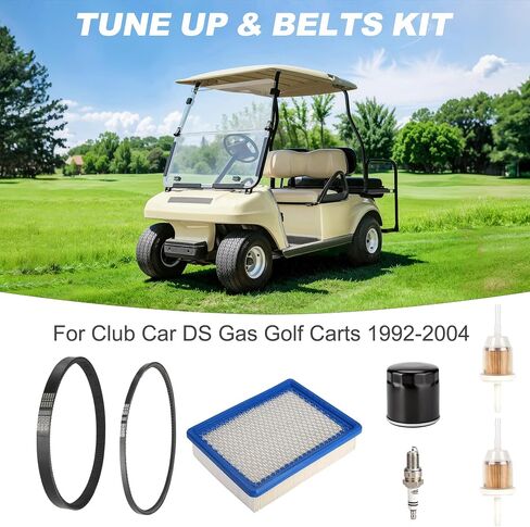 10L0L عربة الجولف DS Tune Up Kit مع محرك القابض وحزام المولد لسيارة Club Car DS Gas 1992-2004 عربة الجولف مع FE290، FE350 Kawasaki، مرشحات الهواء والوقود الزيتي، يستبدل OEM 1025582، 101916701 in Saudi Arabia