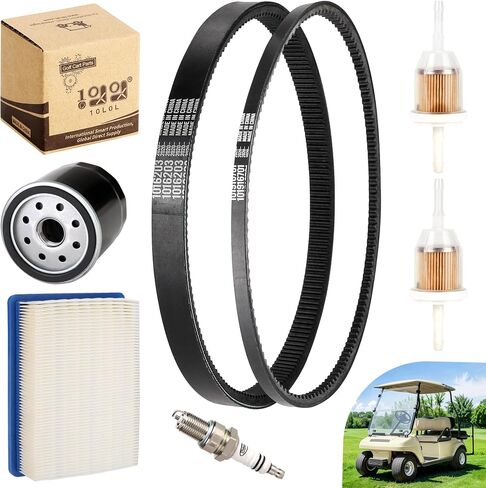 10L0L عربة الجولف DS Tune Up Kit مع محرك القابض وحزام المولد لسيارة Club Car DS Gas 1992-2004 عربة الجولف مع FE290، FE350 Kawasaki، مرشحات الهواء والوقود الزيتي، يستبدل OEM 1025582، 101916701 in Saudi Arabia