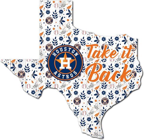 لافتة من Fan Creations MLB Houston Astros للجنسين Houston Astros Floral State، لون الفريق، 12 بوصة in Saudi Arabia