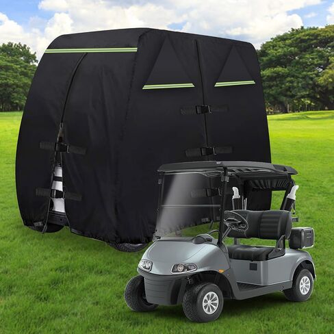 Waterproof Golf Cart Cover 600D Heavy Duty Marine Grade Fabric Oxford Fabric Fit for 4 Passengers 2 Passengers Club Car/EZGO in Kuwait