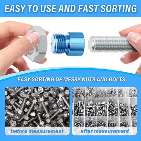 مجموعة أدوات فحص خيط الصواميل والمسمار الهوائية من TAILONZ، تحقق من أبعاد الصواميل والمسمار الإمبراطورية والمترية لفحص خيط الصواميل والمسمار، مقياس ذكر، مقياس المسمار 44 قطعة in Kuwait