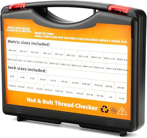 مجموعة أدوات فحص خيط الصواميل والمسمار الهوائية من TAILONZ، تحقق من أبعاد الصواميل والمسمار الإمبراطورية والمترية لفحص خيط الصواميل والمسمار، مقياس ذكر، مقياس المسمار 44 قطعة in Kuwait