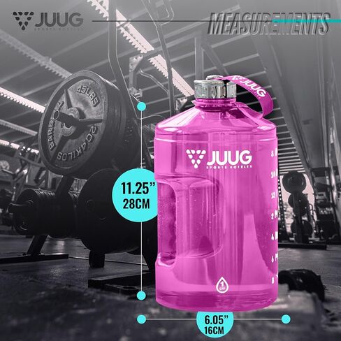 JUUG 1 Gallon Water Bottle with Times to Drink - Gallon Water Jug with Handle - 128oz Leakproof BPA Free Bottle for Gym Fitness- One Gallon Water Bottle with Motivational Time Markers in Saudi Arabia